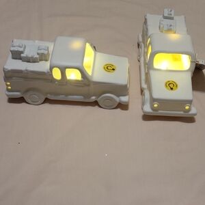 2 Light-up Ceramic Trucks